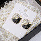 Black Fashion Simplicity Letter Patchwork Hot Drill Earrings