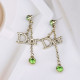 Light Green Fashion Daily Letter Patchwork Hot Drill Earrings