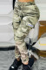 Colour Casual Camouflage Print Patchwork Pocket Regular High Waist Pencil Full Print Bottoms