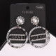 Silver Fashion Street Letter Patchwork Earrings