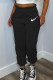 Black Fashion Casual Print Patchwork Bottoms