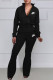 Black Fashion Casual Print Patchwork Long Sleeve Two Pieces