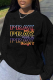 Black Street Sportswear Print Patchwork Letter O Neck Tops