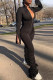 Black Fashion Casual Solid Fold Zipper Collar Regular Jumpsuits