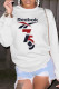 White Casual Sportswear Print Patchwork O Neck Tops
