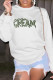 White Casual Street Print Patchwork O Neck Tops