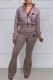 Purple Fashion Casual Print Patchwork Long Sleeve Two Pieces