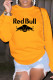 Yellow Casual Sportswear Print Patchwork O Neck Tops