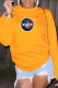Yellow Casual Street Print Patchwork O Neck Tops