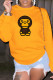 Yellow Fashion Sportswear Print Patchwork O Neck Tops
