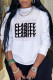 White Fashion Street Print Patchwork Letter O Neck Tops