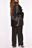 Brown Fashion Sexy Solid Bandage Turndown Collar Long Sleeve Three-piece Set
