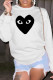 White Sportswear Vintage Print Patchwork O Neck Tops