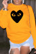 Yellow Sportswear Vintage Print Patchwork O Neck Tops