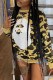 Camouflage Street Print Camouflage Print Patchwork O Neck Tops