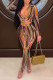 Multicolor Fashion Casual Print Asymmetrical Turndown Collar Long Sleeve Two Pieces