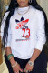 White Street Sportswear Print Patchwork O Neck Tops