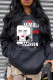 Black Fashion Casual Print Basic Hooded Collar Tops