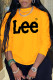 Yellow Fashion Sportswear Print Letter O Neck Tops