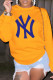 Yellow Fashion Sportswear Print Patchwork O Neck Tops