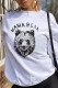 White Black Fashion Casual Print Basic O Neck Tops