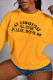 Yellow Fashion Party Print Patchwork O Neck Tops