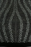 Black Sexy Solid Patchwork Hot Drill Spaghetti Strap One Step Skirt Dresses