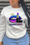 Yellow Casual Daily Print Patchwork O Neck Tops