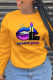 Yellow Casual Daily Print Patchwork O Neck Tops