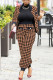 Khaki Fashion Casual Print Patchwork Long Sleeve Two Pieces