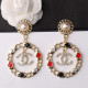 Gold Fashion Elegant Letter Geometric Patchwork Earrings