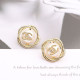 Gold Fashion Daily Letter Patchwork Earrings
