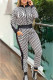 Black And White Fashion Sportswear Letter Print Patchwork Long Sleeve Two Pieces