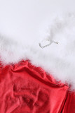 Red Sexy Solid Patchwork Off the Shoulder One Step Skirt Dresses
