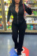Black Casual Solid Patchwork Asymmetrical Zipper Long Sleeve Two Pieces