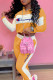 Yellow Fashion Sportswear Print Letter Long Sleeve Two Pieces