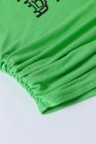 Green Street Print Patchwork Fold Turtleneck Tops