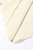 Black Casual Solid Patchwork Asymmetrical Zipper Long Sleeve Two Pieces