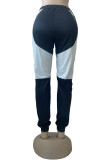Multicolor Fashion Casual Patchwork Letter Regular High Waist Trousers