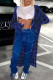 Blue Fashion Casual Plaid Patchwork Letter Turndown Collar Outerwear