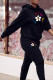 Multicolor Fashion Casual Print Patchwork Hooded Collar Long Sleeve Two Pieces