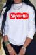 Red Fashion Sweet Print Letter O Neck Tops