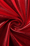 Red Sexy Solid Patchwork Off the Shoulder One Step Skirt Dresses