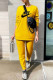 Yellow Fashion Casual Print Patchwork O Neck Long Sleeve Two Pieces