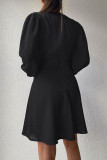 Red Sexy Solid Patchwork Knotted V Neck A Line Dresses