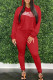 Red Fashion Casual Print Letter Hooded Collar Long Sleeve Two Pieces