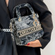 Grey Fashion Street Letter Patchwork Metal Accessories Decoration Bags