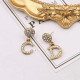 Gold Fashion Vintage Letter Hot Drill Earrings