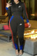 Black Fashion Sportswear Print Patchwork Hooded Collar Long Sleeve Two Pieces