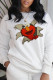 White Vintage Cute Character Patchwork O Neck Tops